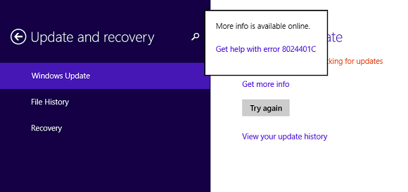 Win8系统检测更新时出现8024401C提示的解决方法