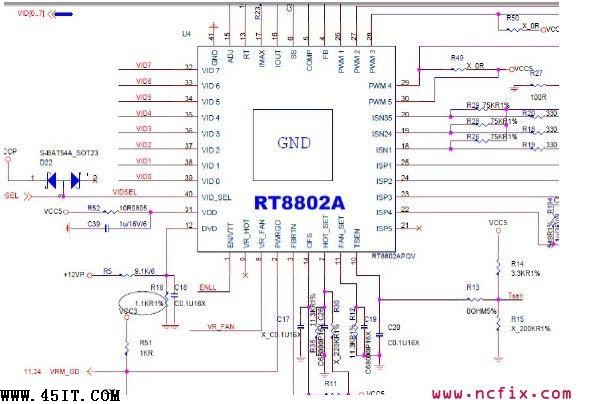 775主板无VCORE维修一例