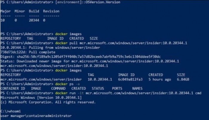 微软发布新Docker容器镜像 基于Windows Server 2022