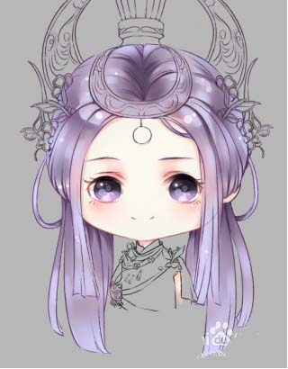 SAI怎么绘制长直发萝莉头像?