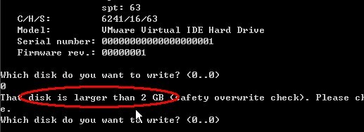 使用winimage将img镜像文件写入到大于2G的硬盘中的方法