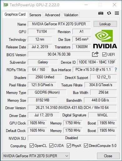 影驰RTX 2070 Super Gamer OC/2080 Super大将显卡区别对比评测