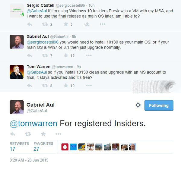 Windows 10 Insider预览版免费升级正式版系统需是主系统