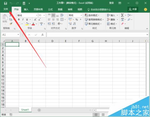 Excel2016怎么设置直接开一个空白工作簿?