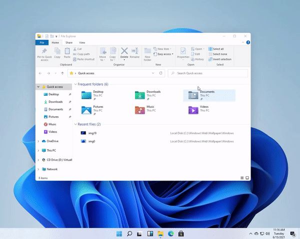 Windows 11上手初体验：任务栏和开始菜单等迎来大改
