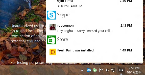 Win10最新版  将补充和完善窗口动画和通知中心功能