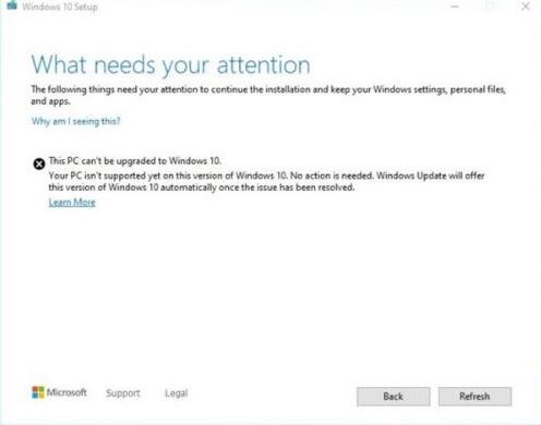 微软阻止更多设备升级到Win10 2004更新