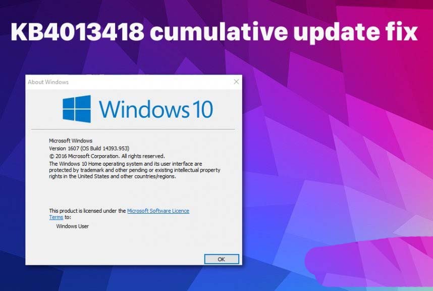win10怎么修复KB4013418累积更新遇到的问题?
