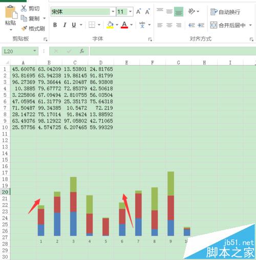 Excel2016表格中怎么制作柱形悬浮图表?