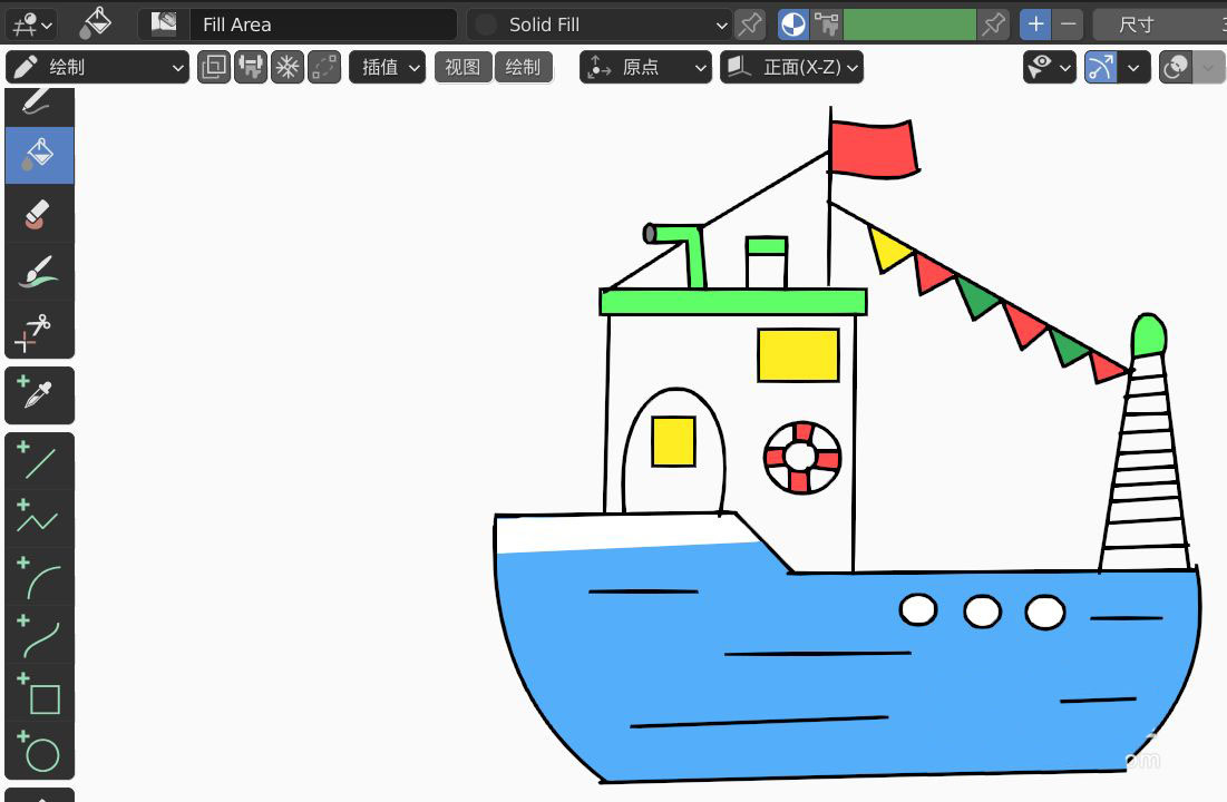blender2.9怎么画游艇2D简图模型? blender画游艇的技巧