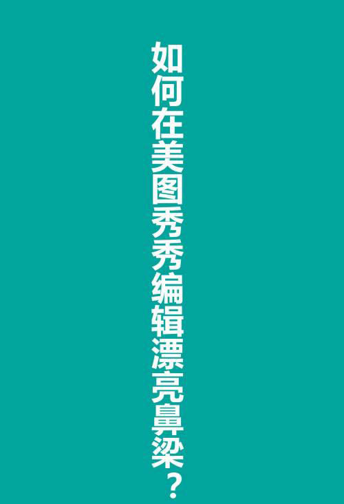 美图秀秀怎么处理漂亮鼻梁? 美图秀秀做完美鼻梁的技巧