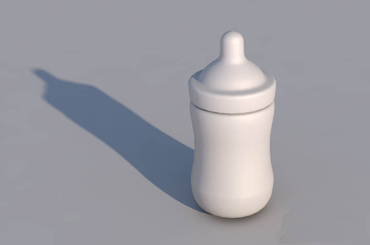 C4D怎么使用旋转工具建模奶瓶模型?