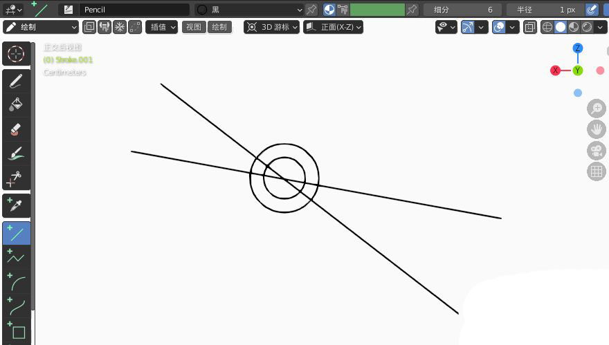 blender怎么快速画一把剪刀2D简图模型?