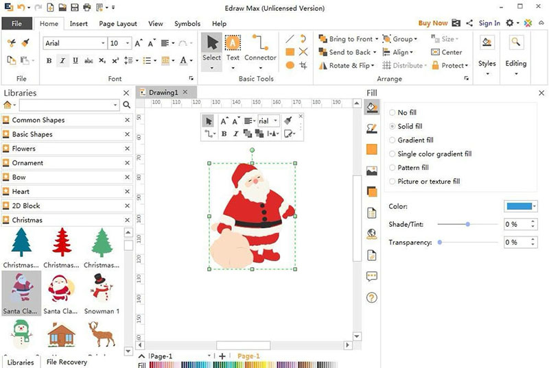 Edraw Max意图图示怎么创建圣诞老人形象?