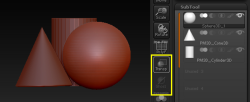 ZBrush模型怎么设置半透明显示?