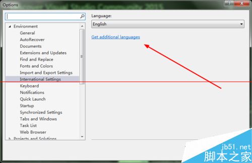 visual studio 2015怎么把英文界面变成中文界面？