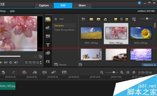 会声会影x8怎么导入不在软件界面中的高清图片？