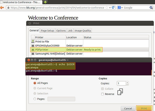 在ubuntu桌面配置一个网络打印机和扫描仪的方法