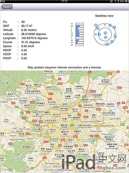 iPad2 WiFi版外接LD-3W蓝牙GPS模块导航教程
