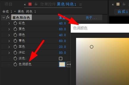 AE2019怎么给素材设置黑色和白色效果?