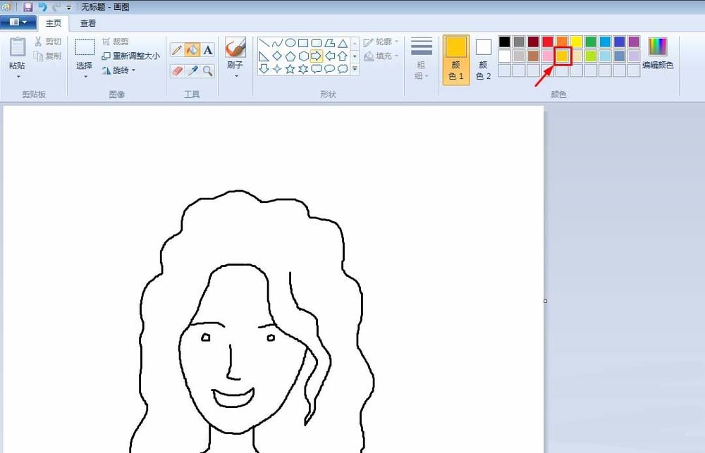 windows画图工具怎么画女孩头像?