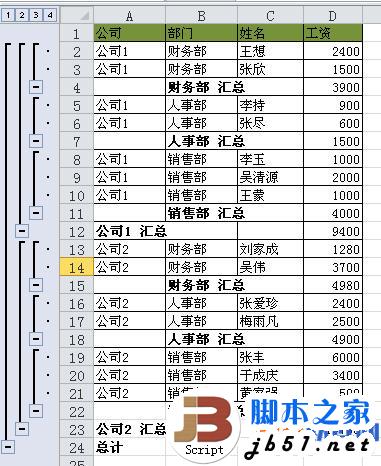 excel分类汇总图文教程