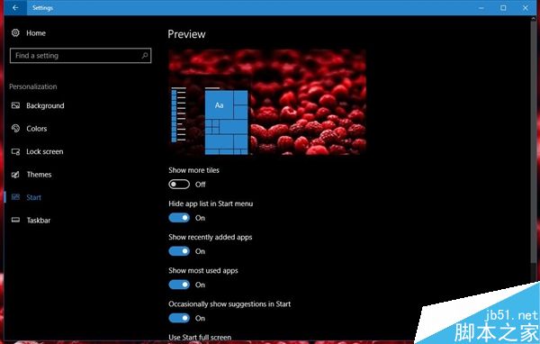 Win10 RS2正式版最新截图曝光:开始菜单可隐藏应用列表