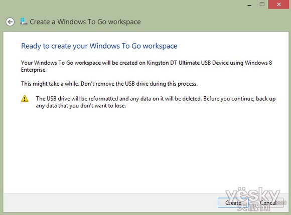 Windows To Go将Win8装进U盘利用优盘提供Win8环境