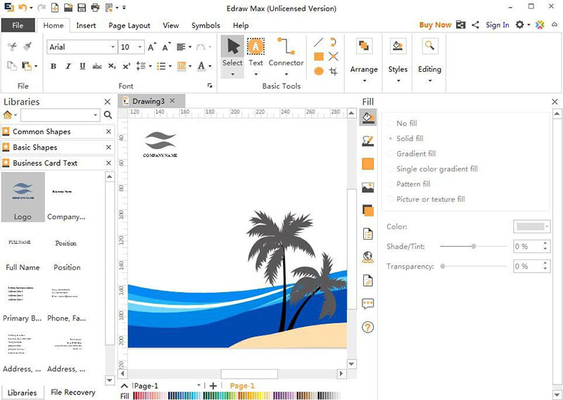 Edraw Max亿图图示怎么创建商业卡片?