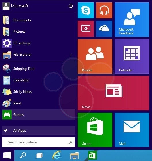Win9技术预览版全解析：全新开始菜单+版本名称+新界面新应用