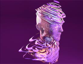 如何使用C4D制作条纹组成的立体人像海报呢?