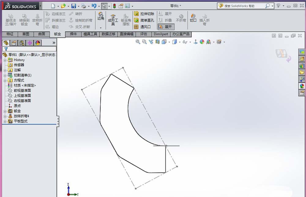 SolidWorks钣金放样折弯制作天圆地方接头模型的教程