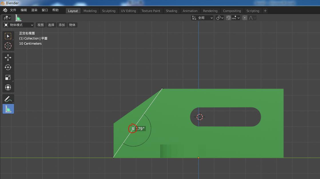 blender怎么测量角度尺寸? blender测量角度的技巧
