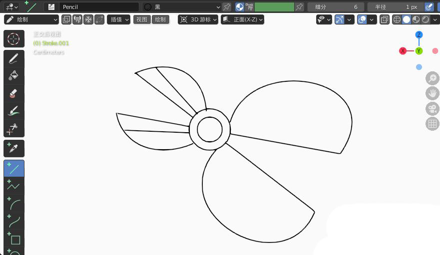 blender怎么快速画一把剪刀2D简图模型?