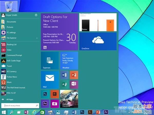 微软发布最新技术预览版Win10：新增通知中心(图赏)