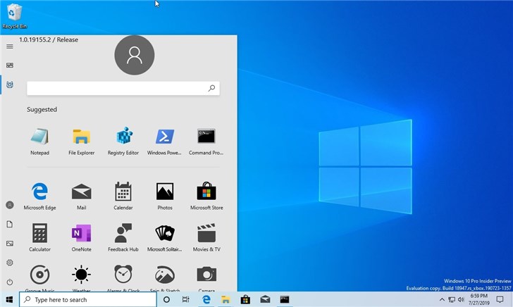 Win10 20H1预览版18947全新开始菜单有哪些变化?