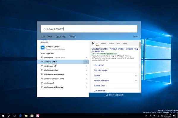 win10 RS4全新搜索界面抢先预览
