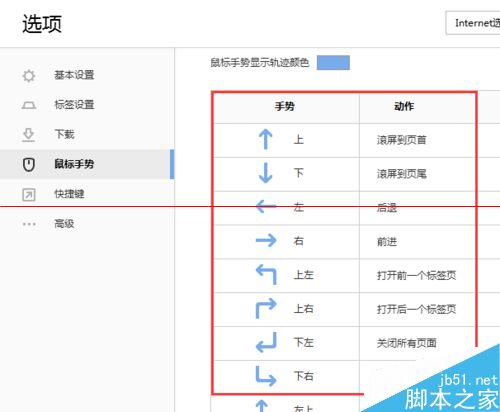 搜狗浏览器设置鼠标手势和鼠标轨迹颜色的方法