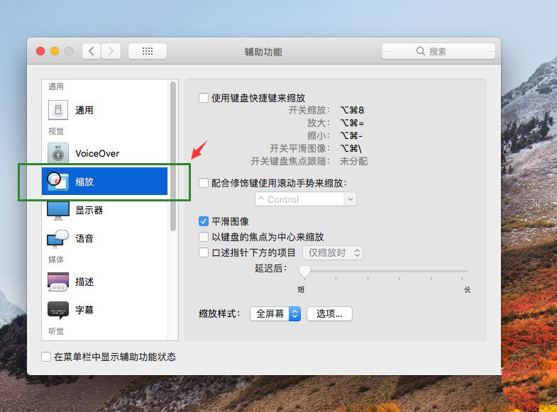 MacOS bigsur11.2连击缩放窗口功能怎么关闭或开启?