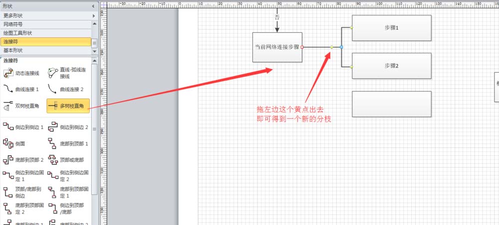VISIO流程图怎么创建的多树枝?