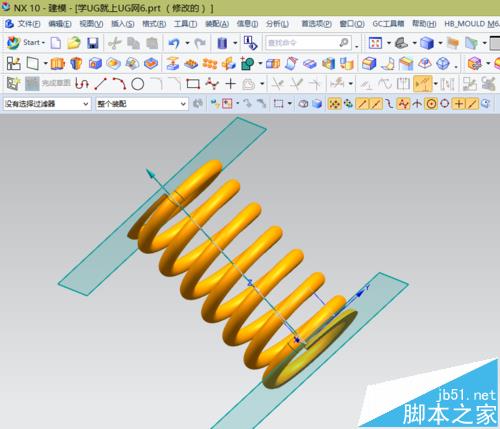 UG10.0怎么使用GC工具箱压缩弹簧模型?