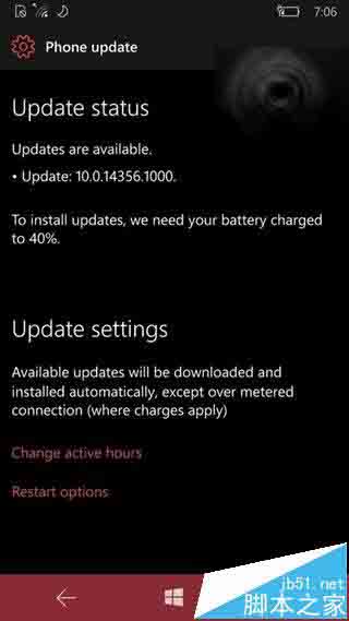 Win10 Mobile快速预览版14356.1000推送