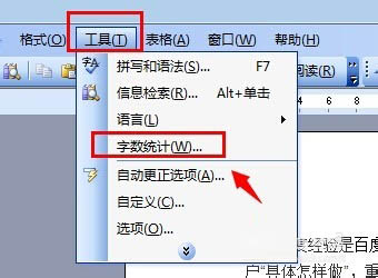 在word2003文档中如何统计字数？