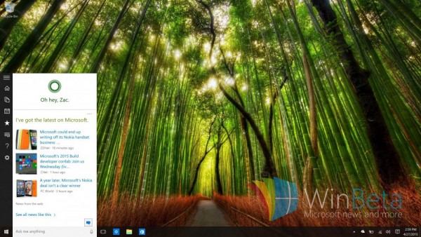 Win10最新预览版 Cortana和搜索整合到开始菜单