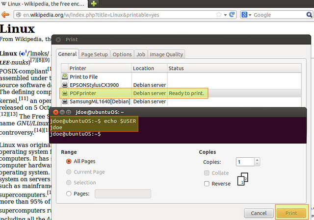 在ubuntu桌面配置一个网络打印机和扫描仪的方法