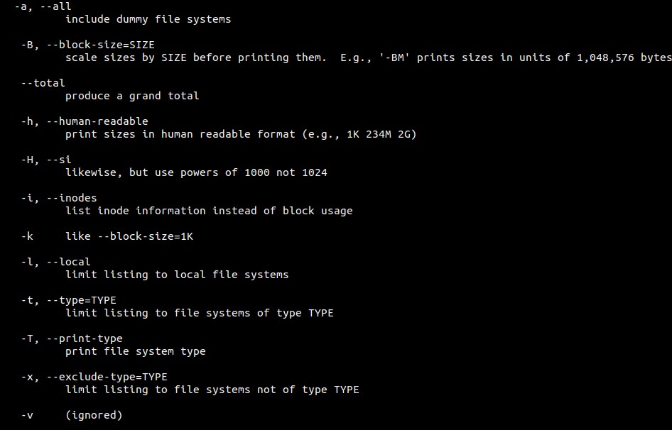 Linux系统中df命令的一些使用实例整理汇总