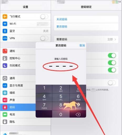 苹果平板ipad怎么修改密码?
