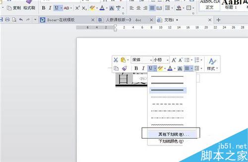 在Word(WPS)中怎么添加文字下划线并进行设置?