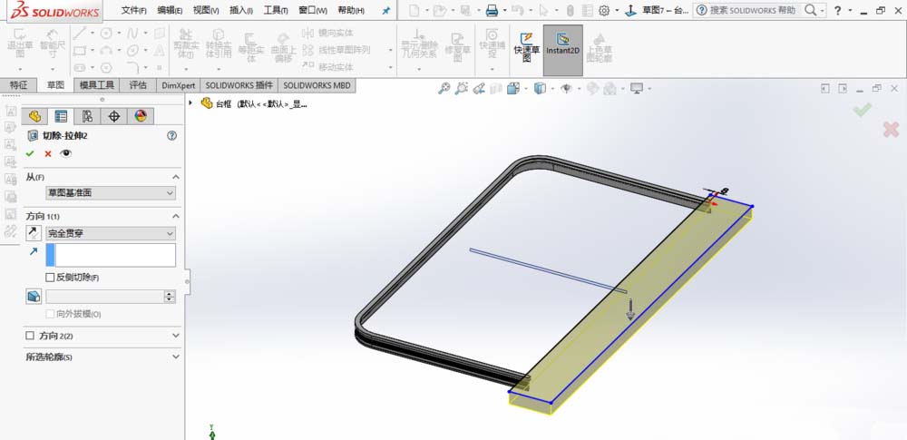 solidworks2017怎么画台框模型?