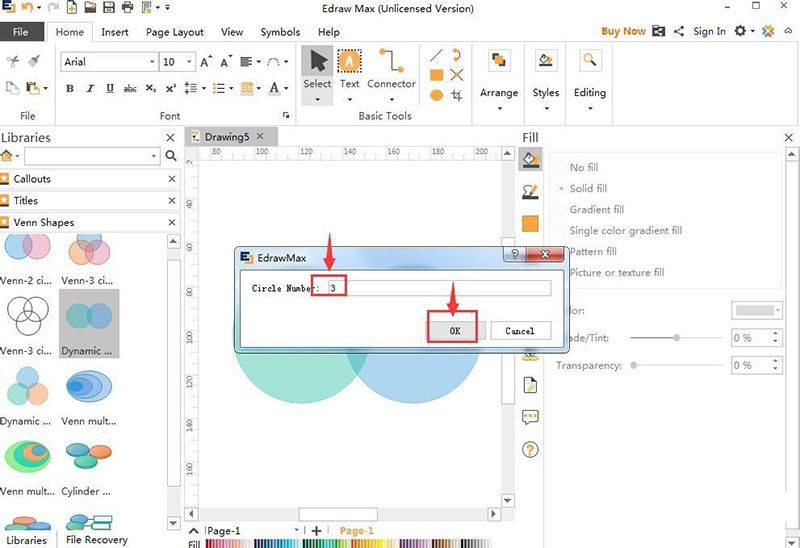 Edraw Max亿图图示怎么创建动态维恩图?